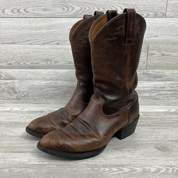 Ariat Heritage Mens Brown Leather Roper Round Toe Cowboy Boots Size 🧧SOLD🧧 - Picture 2 of 11
